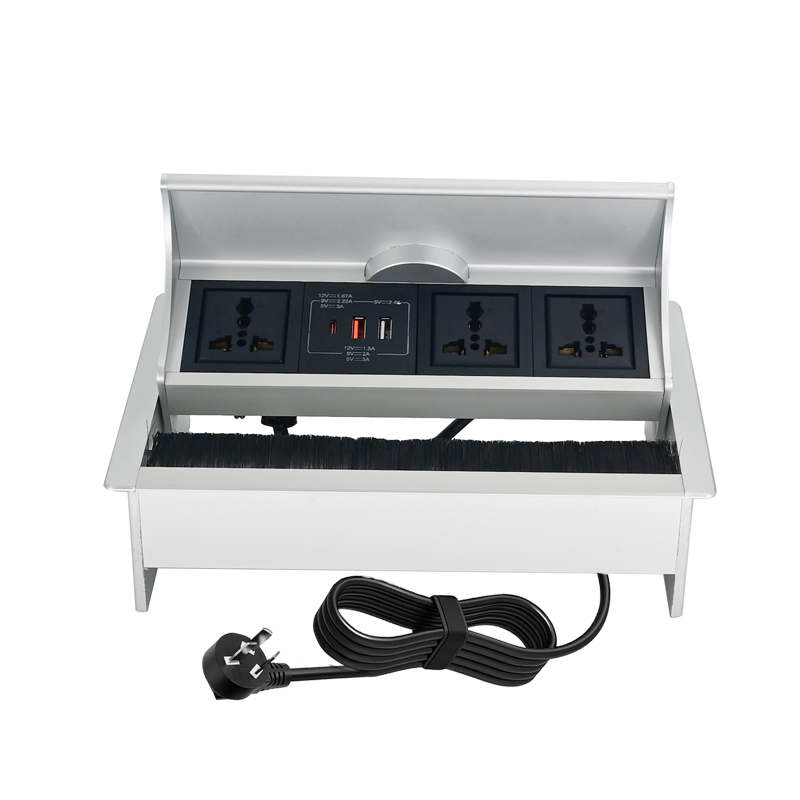 Flip up cover with anti dust brush socket