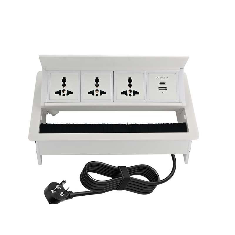Flip up cover with anti dust brush socket
