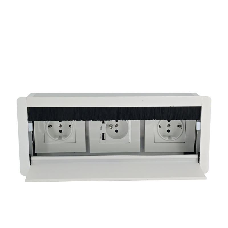 Aluminum hidden recessed furniture socket