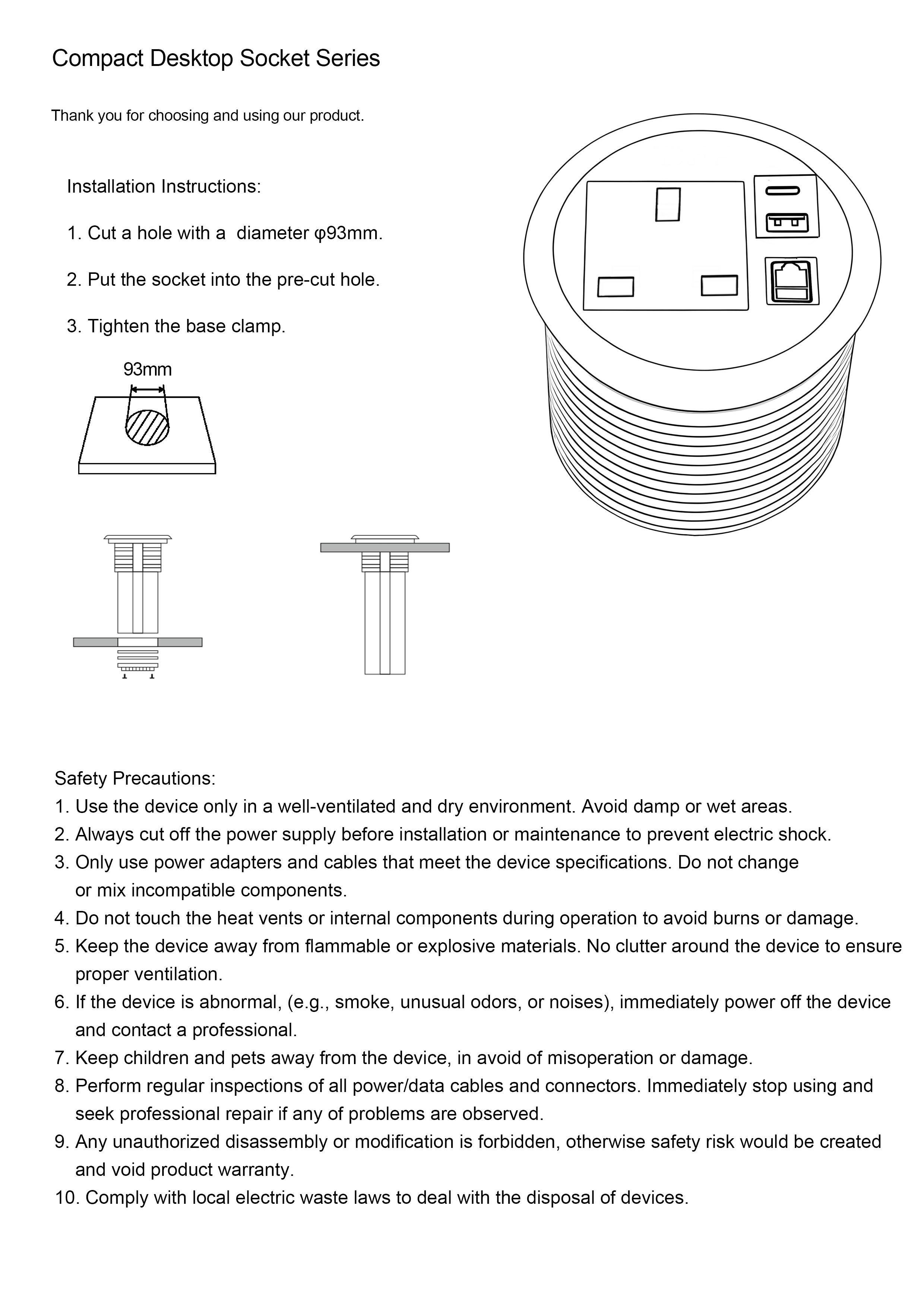 Round Socket Connection Embedded Round Socket