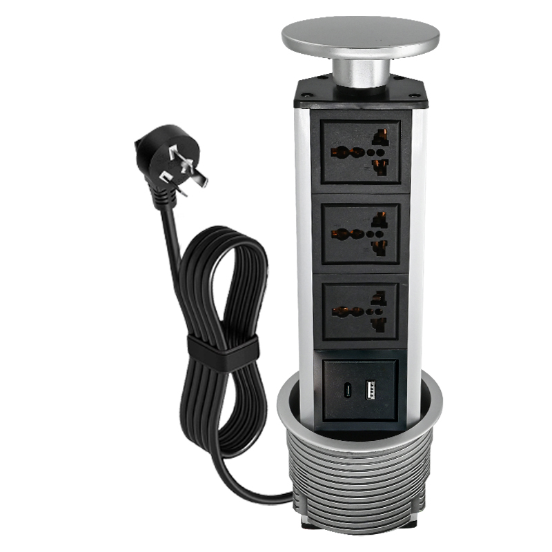 Pop up lifting hidden socket