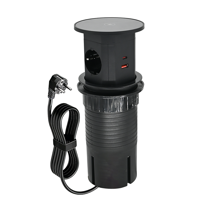 Pneumatic lifting hidden socket 