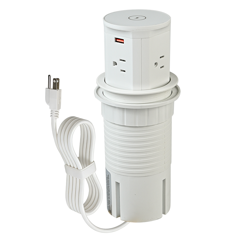 Pneumatic lifting hidden socket 