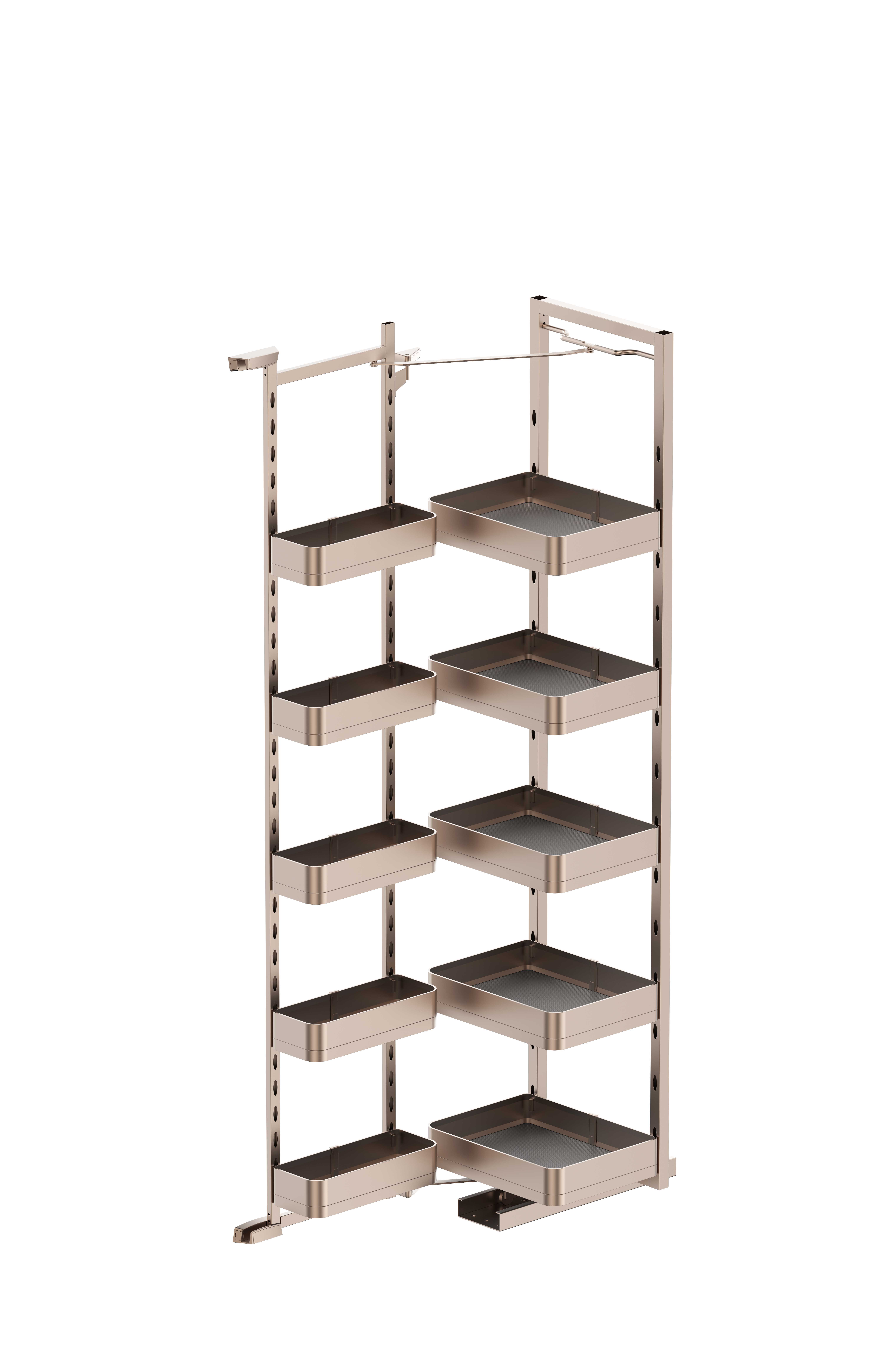 Tall cabinet push-open pull-out basket 