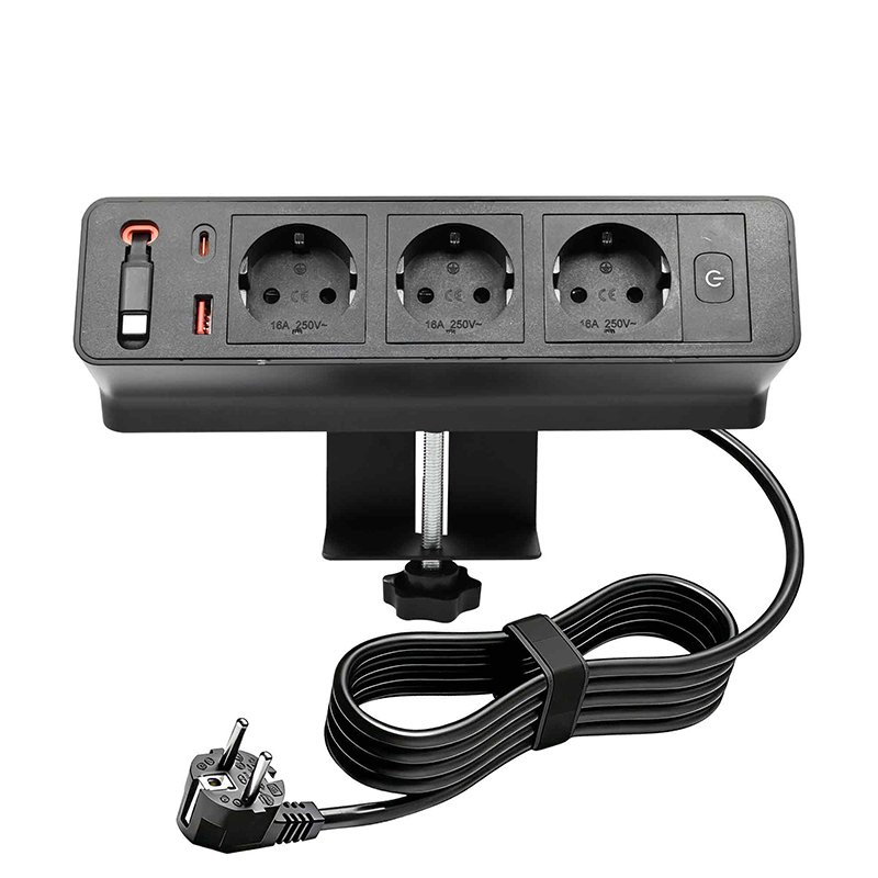 Clamp-Mounted Countertop Socket